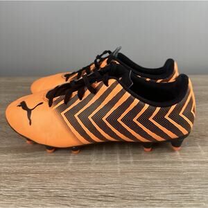 Puma Tacto II FG/AG Orange Black Soccer Cleats Youth Size US 3.5 EUR 35